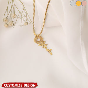Personalized Sunflower Necklace - Gift For Mom,Grandma,Wife