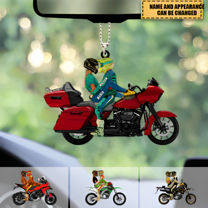 Personalized Motorcycle Couple Hanging Ornament - Gifts for Couples