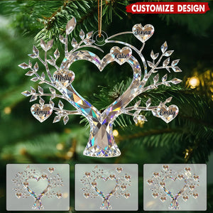 Personalized Tree of Life Family Member Crystal Ornament