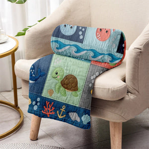 Cute Sea World - Personalized Kid Blanket