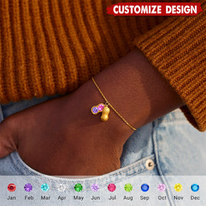 We Are Besties 2-4 Birthstone Peanut Bracelet - Gift For Friend