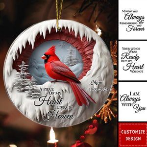 New Release - Your Wings Were Ready But My Heart Was Not - Personalized Cardinal Memorial Acrylic Ornament