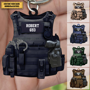 Personalized Police Keychain Police Bulletproof Custom Shaped Acrylic Keychain