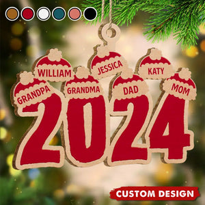 2024 New Release - Christmas Santa Hats - Personalized Wooden Christmas Ornament