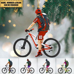 Personalized Apperance And Name Acrylic Ornament - Gift For Mountain Bikers/Cycling Lovers