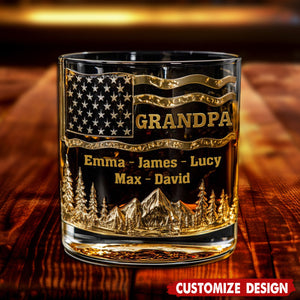 Cool Grandpa/Dad/Uncle Drink Whiskey - Personalized Grandpa/Dad/Uncle Whiskey Glass
