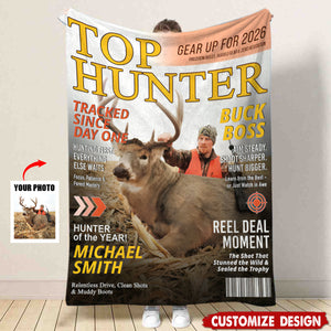 Personalized Hunting Magazine Cover Blanket - Gifts for Hunting Lovers