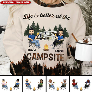 Personalized Couple Loving Camping Sweatshirt-Gift For Couple