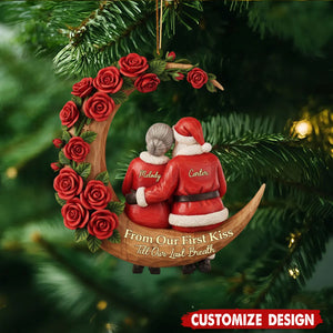 Personalized From Our First Kiss Till Our Last Breath Couple Christmas Ornament