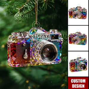 Personalized Camera Crystal Ornament