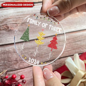 2024 New Release Family Colorful Christmas Trees - Personalized Acrylic Ornament