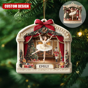 Personalized Nutcracker Ballet Christmas Ornament – Ballerina Stage Decor