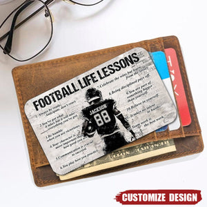 Football Life Lessons-Personalized American Football Wallet Card