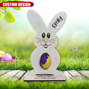 Personalized Bunny Easter Creme Egg Holder, Gifts For Kids