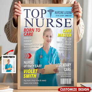 Personalized Top Nurse Magazine Cover Poster - Gift for Nurse