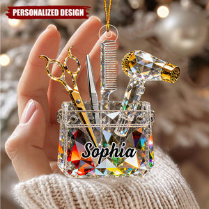 Personalized Barber Tool Kit Themed Style Ornament
