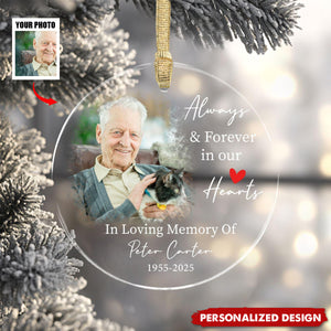 Personalized Memorial Photo Ornament, In Loving Memory Keepsake