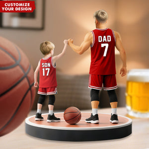 Basketball Dad And Kids - Personalized Acrylic Plaque, Father's Day Gift for Dad, Gift for Husband