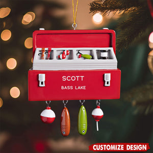 Personalized Fishing Tackle Box Christmas Ornament - Gift For Fishing Lovers