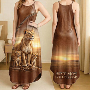 Lion Mom Suspender Maxi Dress - Personalized Gifts For Moms