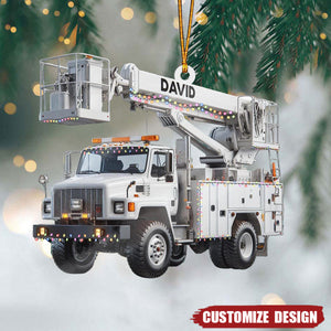 Personalized Lineman truck Ornament -Gift For Lineman - New Release