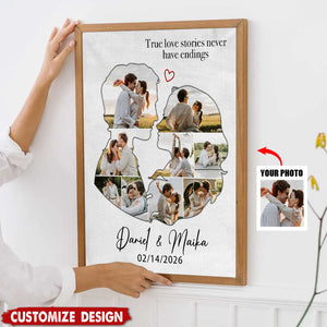 Personalized Couple Photo Poster - Gift For Husband Wife, Couples