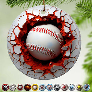 12 Sports Balls Ceramic Ornament - 2024 New Release