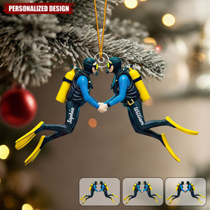 Personalized Scuba Diving Couple Ornament