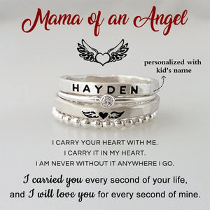 For Memorial-I Will Love You for Every Second of Mine Custom Name Wings Ring