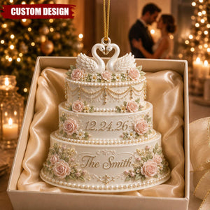 Personalized Wedding Couple Ornament - First Christmas Married Ornament