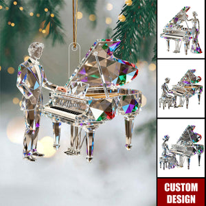 Personalized Piano Christmas Ornament