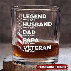 Legend Husband Daddy Since Personalized Whiskey Glass, Father's Day Gift
