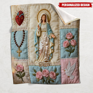 Personalized Our Lady Christian Blanket -Religious Keepsake for Devotees