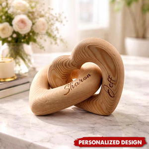 Personalized Infinity Heart Wood Sculpture-Valentine’s Day Gift