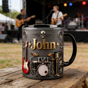 Personalized Rock Music Mug