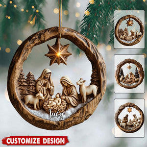 Personalized Nativity Scene Christmas Ornament – Christian Gift Christmas