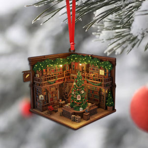 2024 New Release Book Store, Bookshelves Christmas Ornament Gift For Book Lovers