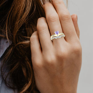 Personalized Engraved Graduation Flowered Heartbeat Birthstone Ring, Graduation Gift