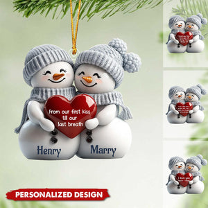 2025New Release Couple Snowman Christmas Personalized Acrylic Ornament