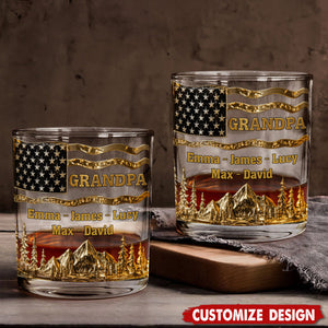 Cool Grandpa/Dad/Uncle Drink Whiskey - Personalized Grandpa/Dad/Uncle Whiskey Glass