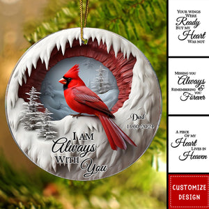 New Release - Your Wings Were Ready But My Heart Was Not - Personalized Cardinal Memorial Acrylic Ornament