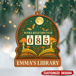 Book Counter Ornament, Books Read This Year Gift, Book Lover Gift, Bookshelf Decor, Bookish Library Decor, Bookworm, Reading Challenge Gifts