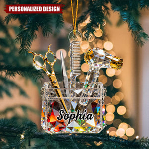 Personalized Barber Tool Kit Themed Style Ornament