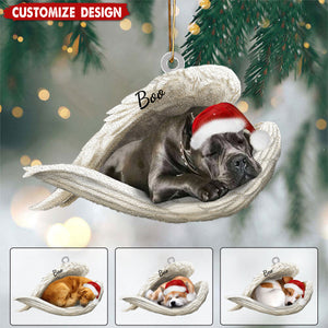 Personalized Dog Sleeping Angel Memorial Ornament