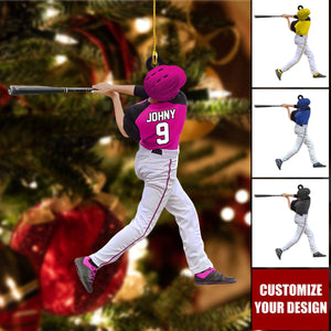 Personalized Custom Baseball Ornaments for Boy - Baseball Player & Catcher Gifts