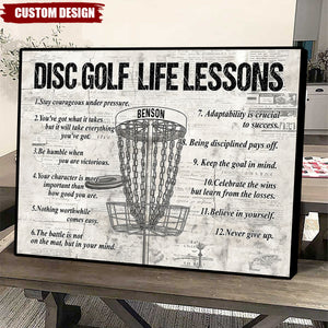 Personalized Disc Golf Life Lessons Sport Poster - Gift For Disc Golf Lovers