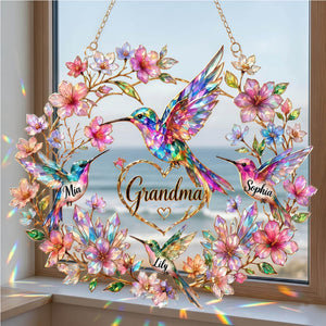 Personalized Hummingbird Suncatcher - Gift For Mom Grandma
