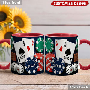 Love Poker - Personalized Poker Accent Mug & Coaster
