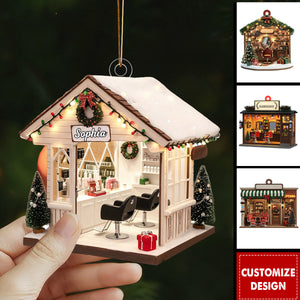 Personalized Barbershop Christmas Ornament