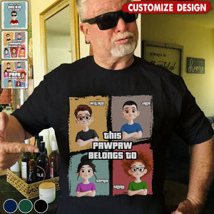 This Grandpa/Dad Belongs To - Personalized T-Shirt -Gift For Dad/Grandpa